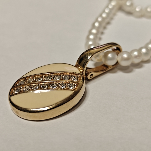 Vintage Authentic Swarovski S.A.L Pendant/ Pearls Enhancer Necklace - Picture 12 of 12